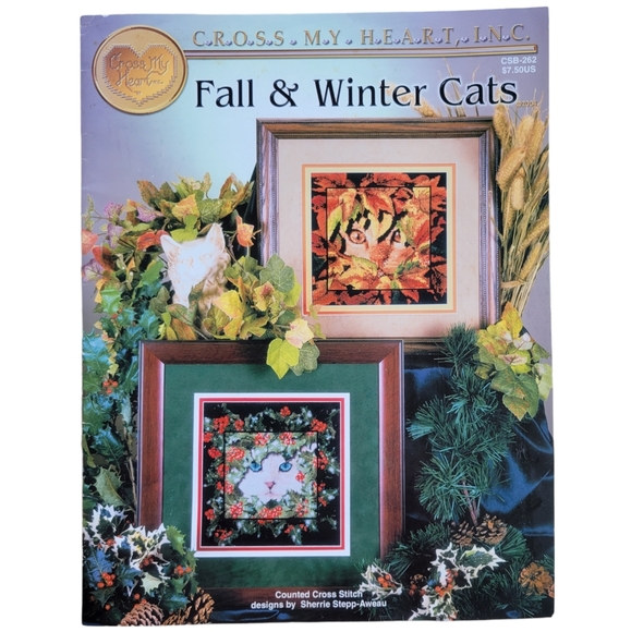 Cross Stitch Pattern Fall & Winter Cats - Picture 1 of 10